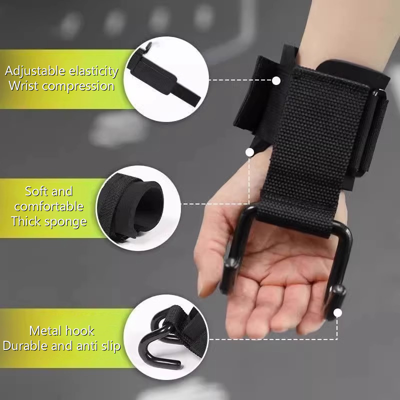 【F】2Pcs Weight Lifting Hooks H - Wrist Wraps Weightlifting Support recension och pris