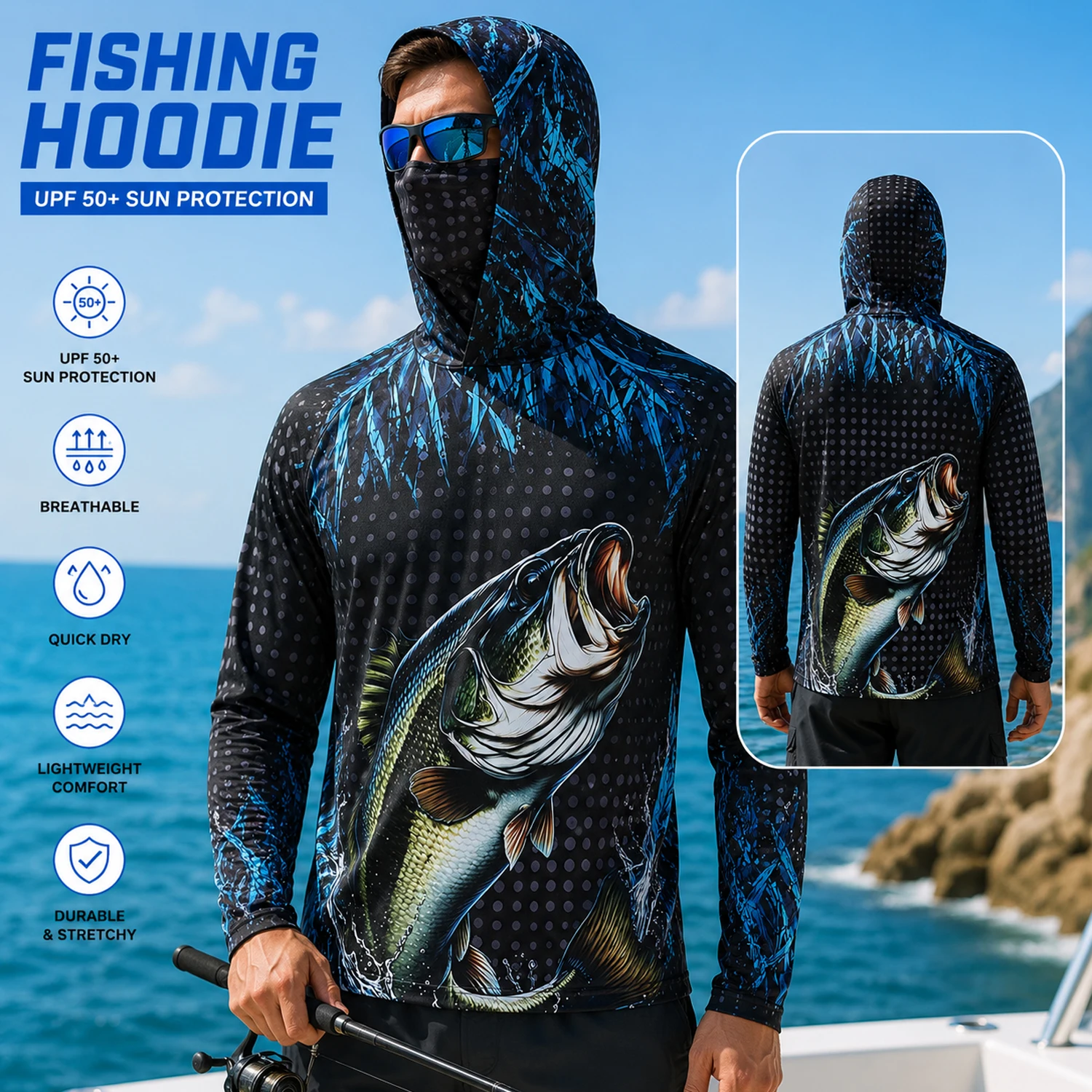 Men UPF50+ Fishing Hoodie with - Hiking recension och pris
